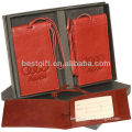 elegant leather personized oem logo travel luggage tags